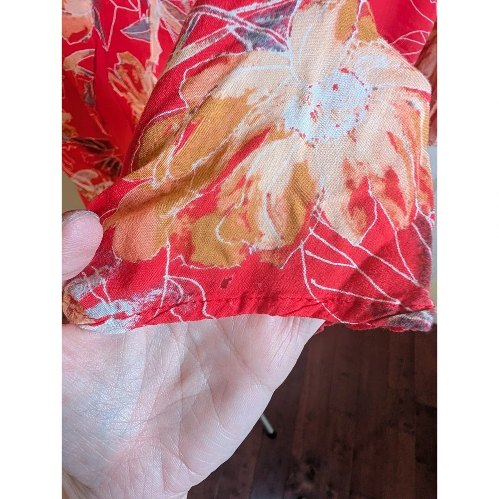 Free People All Eyes On You Dress Womens 2 Floral V-Neck Bell Sleeve Pockets